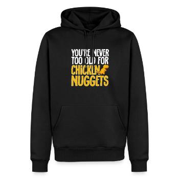 Dino Nuggets Dinosaurier Chicken Nuggets - Männer Premium Bio Hoodie - Schwarz - Vorne - Nico (187cm)