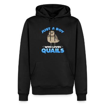 Wachtel Vogel - Männer Premium Bio Hoodie - Schwarz - Vorne - Nico (187cm)