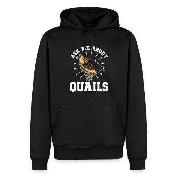 Wachtel Vogel - Männer Premium Bio Hoodie - Schwarz - Vorne - Nico (187cm)