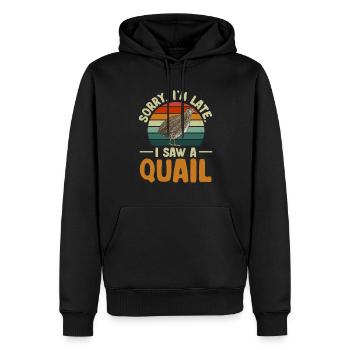Wachtel Vogel - Männer Premium Bio Hoodie - Schwarz - Vorne - Nico (187cm)