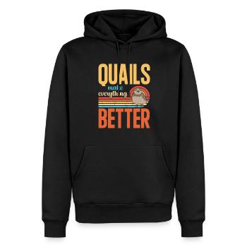 Wachtel Vogel - Männer Premium Bio Hoodie - Schwarz - Vorne - Nico (187cm)