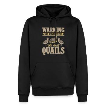 Wachtel Vogel - Männer Premium Bio Hoodie - Schwarz - Vorne - Nico (187cm)