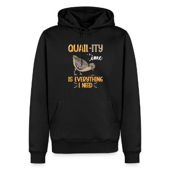 Wachtel Vogel - Männer Premium Bio Hoodie - Schwarz - Vorne - Nico (187cm)