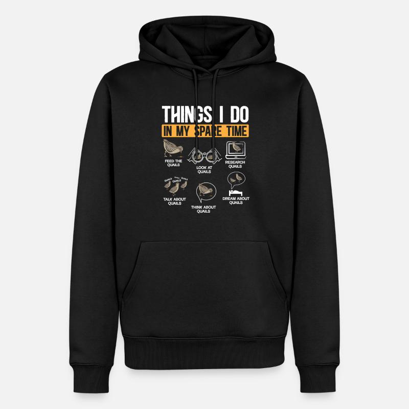 Wachtel Vogel - Männer Premium Bio Hoodie - Schwarz