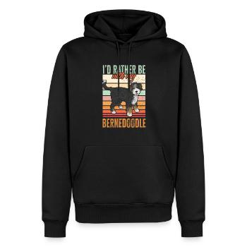 Chien Bernedoodle - Sweat à capuche Premium bio Homme - noir - Devant - Nico (187cm)