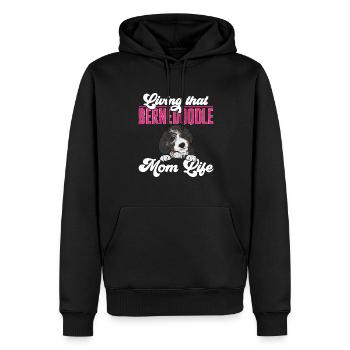 Bernedoodle Hund - Männer Premium Bio Hoodie - Schwarz - Vorne - Nico (187cm)