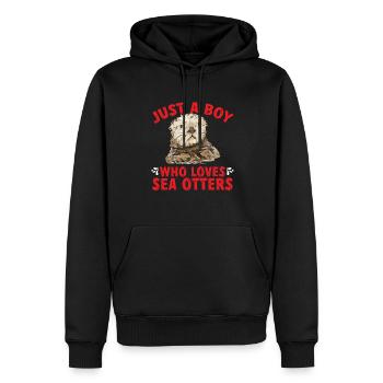 Seeotter - Männer Premium Bio Hoodie - Schwarz - Vorne - Nico (187cm)