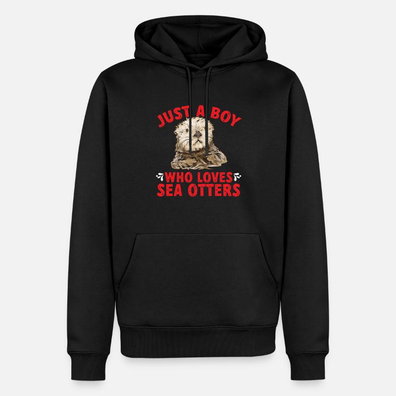 Loutre de mer - Sweat à capuche Premium bio Homme - noir
