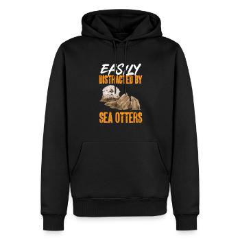 Seeotter - Männer Premium Bio Hoodie - Schwarz - Vorne - Nico (187cm)