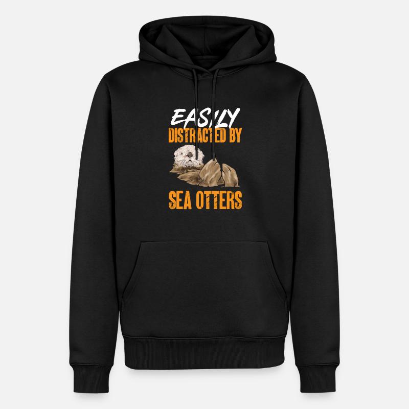 Loutre de mer - Sweat à capuche Premium bio Homme - noir
