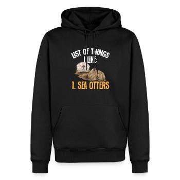 Seeotter - Männer Premium Bio Hoodie - Schwarz - Vorne - Nico (187cm)