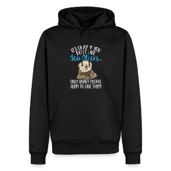 Seeotter - Männer Premium Bio Hoodie - Schwarz - Vorne - Nico (187cm)