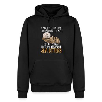 Seeotter - Männer Premium Bio Hoodie - Schwarz - Vorne - Nico (187cm)