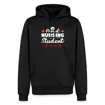 Krankenpflegeschülerin stolze Absolventin der Krankenpflegeschule - Männer Premium Bio Hoodie - Schwarz - Vorne - Nico (187cm)