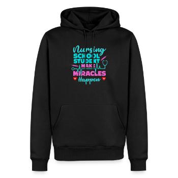 Une étudiante infirmière fait des miracles à l’école d’infirmières - Sweat à capuche Premium bio Homme - noir - Devant - Nico (187cm)