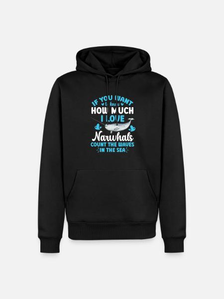 Narwal Einhornwal - Männer Premium Bio Hoodie - Schwarz