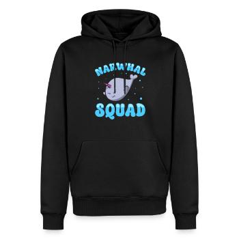 Narwal Einhornwal - Männer Premium Bio Hoodie - Schwarz - Vorne - Nico (187cm)