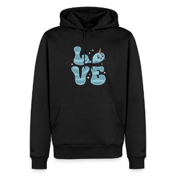 Narwal Einhornwal - Männer Premium Bio Hoodie - Schwarz - Vorne - Nico (187cm)