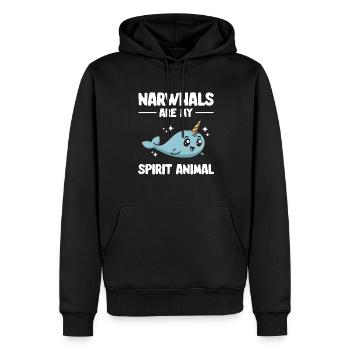 Narwal Einhornwal - Männer Premium Bio Hoodie - Schwarz - Vorne - Nico (187cm)