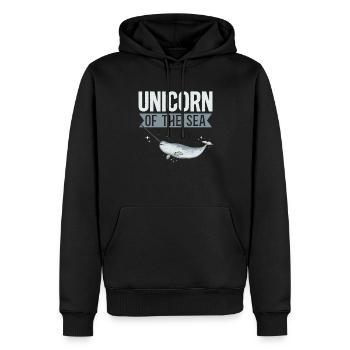 Narwal Einhornwal - Männer Premium Bio Hoodie - Schwarz - Vorne - Nico (187cm)