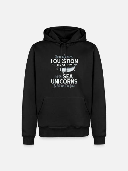 Narwal Einhornwal - Männer Premium Bio Hoodie - Schwarz