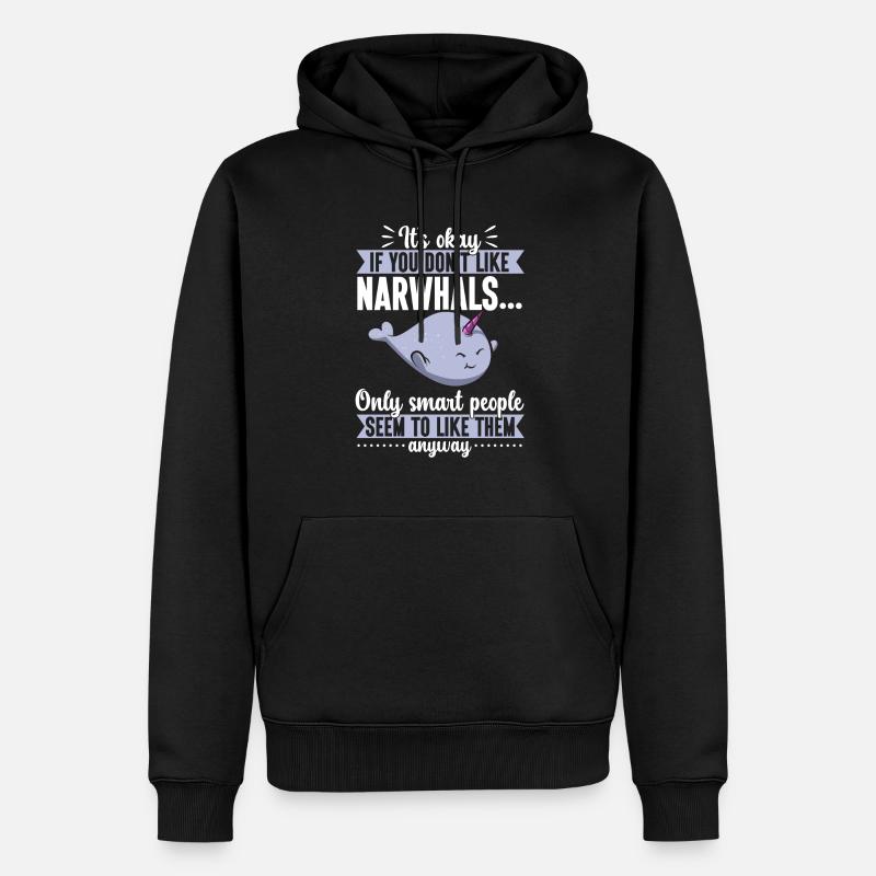 Narwal Einhornwal - Männer Premium Bio Hoodie - Schwarz