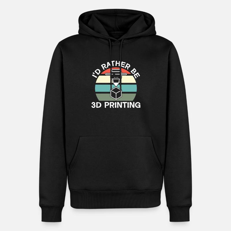Imprimante 3D Impression 3D - Sweat à capuche Premium bio Homme - noir