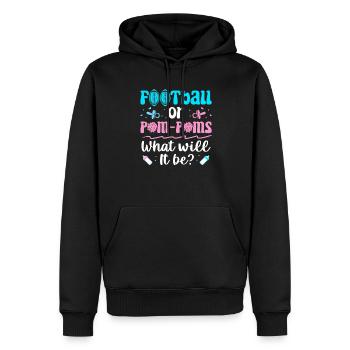 Annonce de naissance sexe révéler fête de bébé - Sweat à capuche Premium bio Homme - noir - Devant - Nico (187cm)