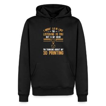 Imprimante 3D Impression 3D - Sweat à capuche Premium bio Homme - noir - Devant - Nico (187cm)