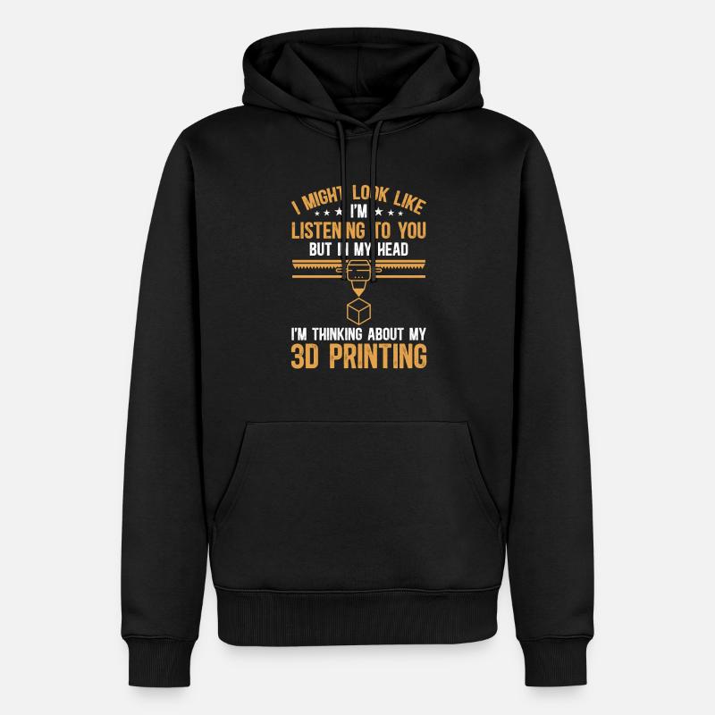 3D Drucker 3D Druck - Männer Premium Bio Hoodie - Schwarz