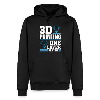 Imprimante 3D Impression 3D - Sweat à capuche Premium bio Homme - noir - Devant - Nico (187cm)