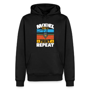 Imprimante 3D Impression 3D - Sweat à capuche Premium bio Homme - noir - Devant - Nico (187cm)