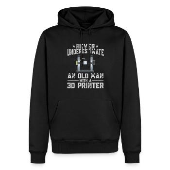 3D Printer 3D Printing - Men’s Premium Organic Hoodie - black - Front - Nico (187cm)