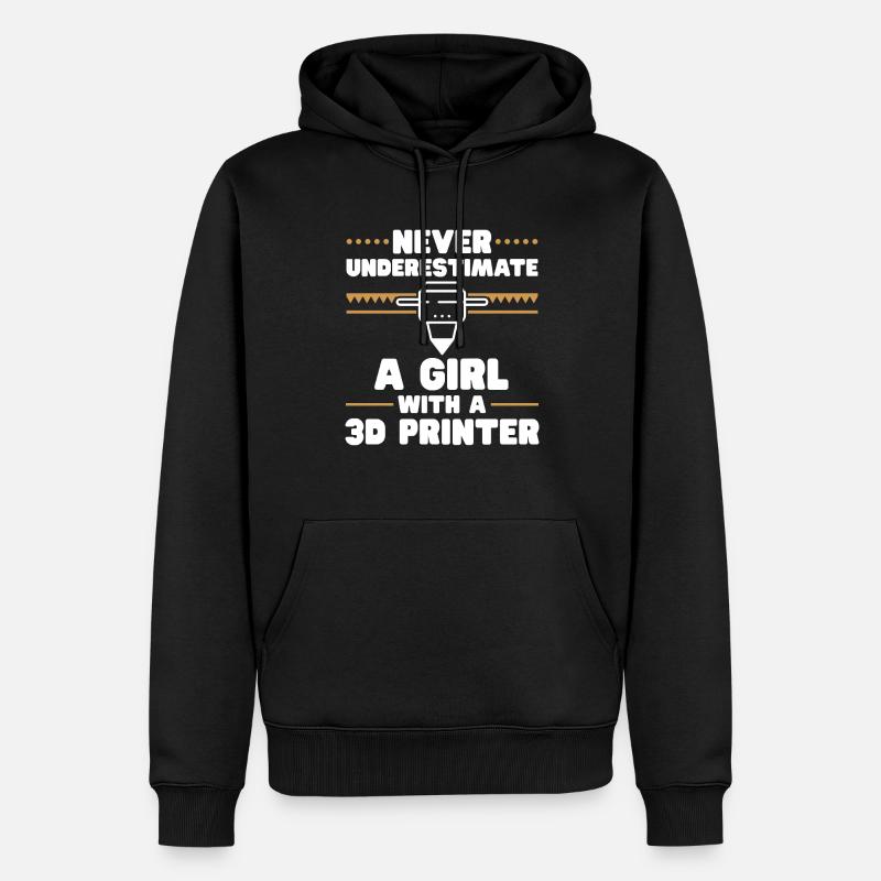 Imprimante 3D Impression 3D - Sweat à capuche Premium bio Homme - noir