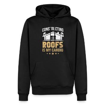 Conception de couvreur d’ardoise de couvreur de travailleur de la construction - Sweat à capuche Premium bio Homme - noir - Devant - Nico (187cm)