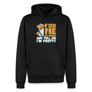 Churro feed me churros amateur de pâtisserie mexicaine - Sweat à capuche Premium bio Homme - noir - Devant - Nico (187cm)