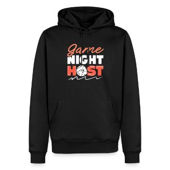 Trivia-Abend Moderator Brettspielabend Gastgeber Trivia - Männer Premium Bio Hoodie - Schwarz - Vorne - Nico (187cm)