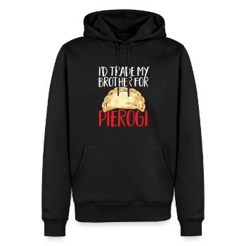 Pierogi polonais - Sweat à capuche Premium bio Homme - noir - Devant - Nico (187cm)
