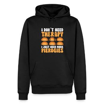 Pierogi polonais - Sweat à capuche Premium bio Homme - noir - Devant - Nico (187cm)