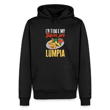 Lumpia Cuisine philippine Philippines - Sweat à capuche Premium bio Homme - noir - Devant - Nico (187cm)
