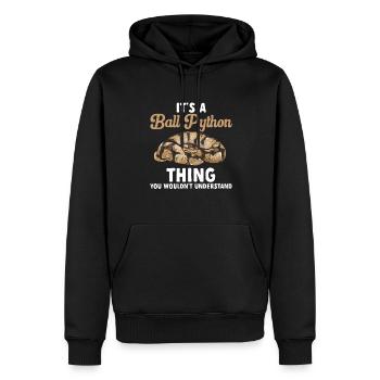 Ball Python Schlange Königspython - Männer Premium Bio Hoodie - Schwarz - Vorne - Nico (187cm)