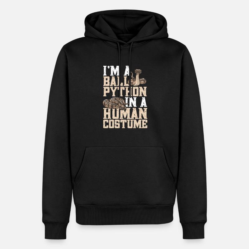Ball Python Schlange Königspython - Männer Premium Bio Hoodie - Schwarz