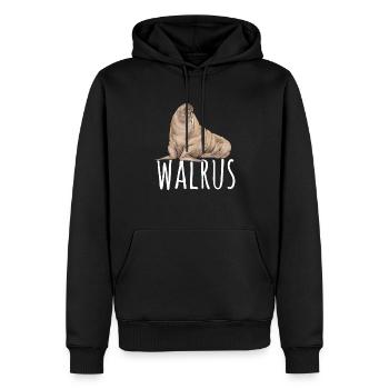 Walross - Männer Premium Bio Hoodie - Schwarz - Vorne - Nico (187cm)