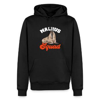 Walross - Männer Premium Bio Hoodie - Schwarz - Vorne - Nico (187cm)
