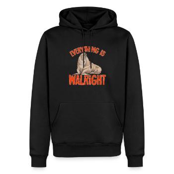 Walross - Männer Premium Bio Hoodie - Schwarz - Vorne - Nico (187cm)