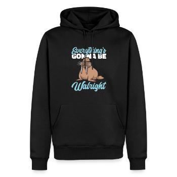 Walross - Männer Premium Bio Hoodie - Schwarz - Vorne - Nico (187cm)