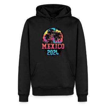 Mexiko 2024 Team Palmen Bunt - Männer Premium Bio Hoodie - Schwarz - Vorne - Nico (187cm)