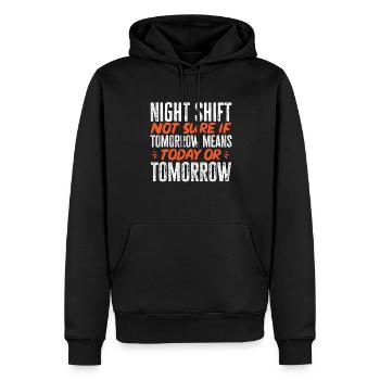 Night Shift Nurse - Men’s Premium Organic Hoodie - black - Front - Nico (187cm)
