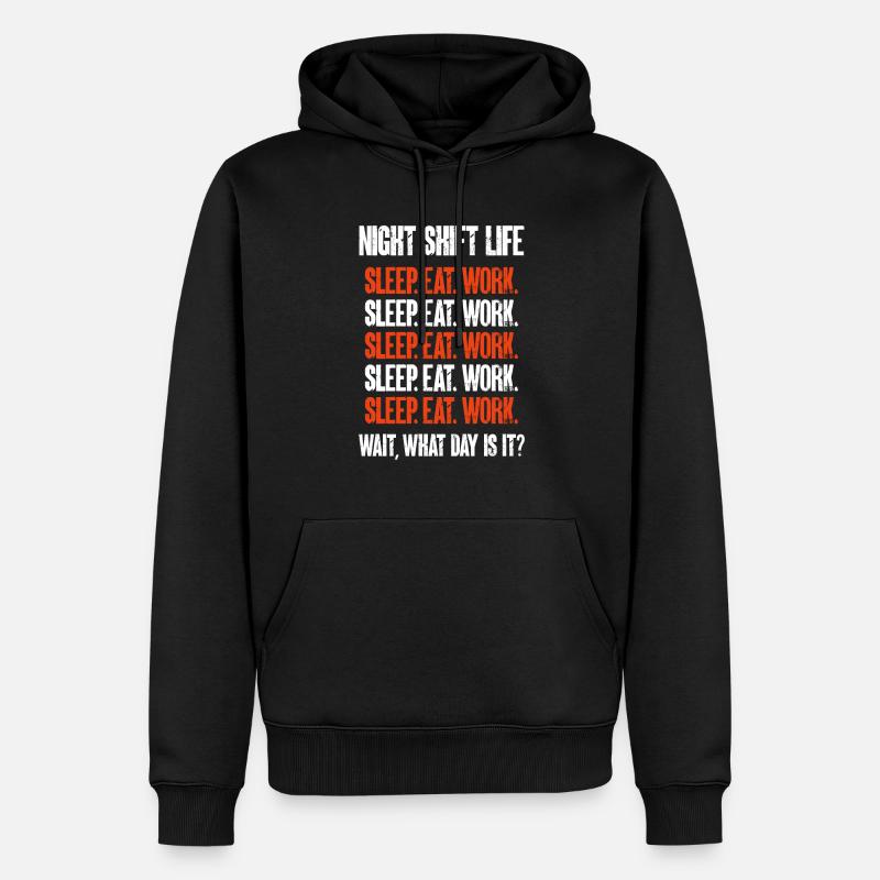 Infirmière de nuit - Sweat à capuche Premium bio Homme - noir