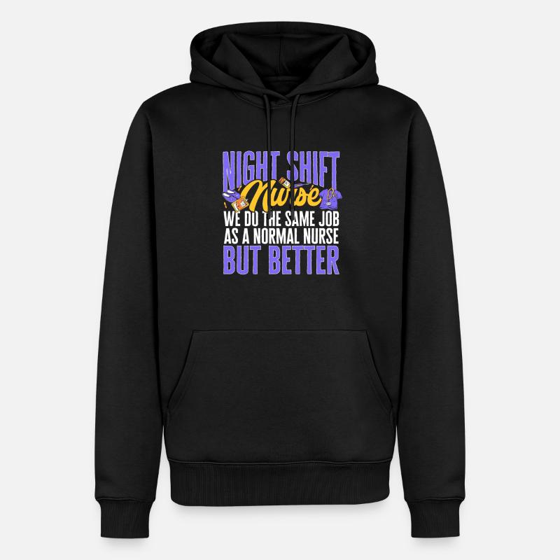 Nachtschicht Krankenschwester - Männer Premium Bio Hoodie - Schwarz